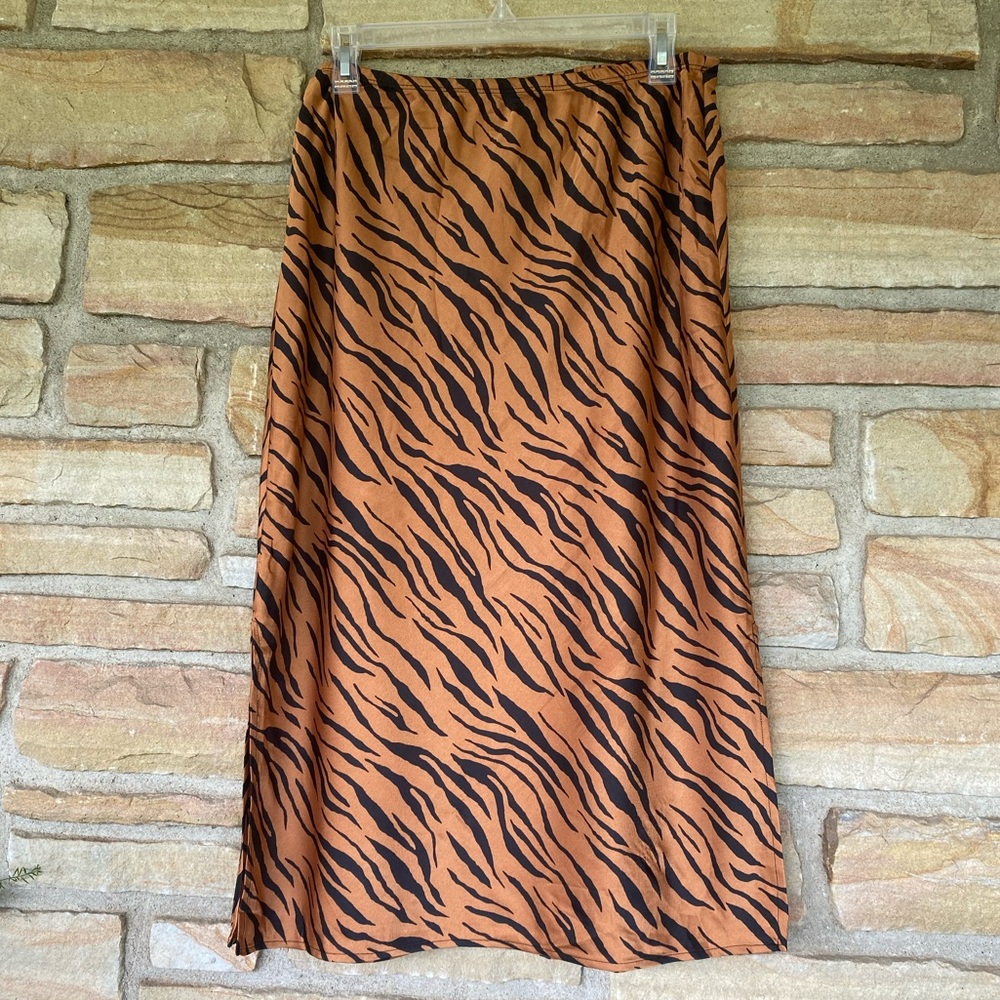 Tiger Print Slip Skirt
